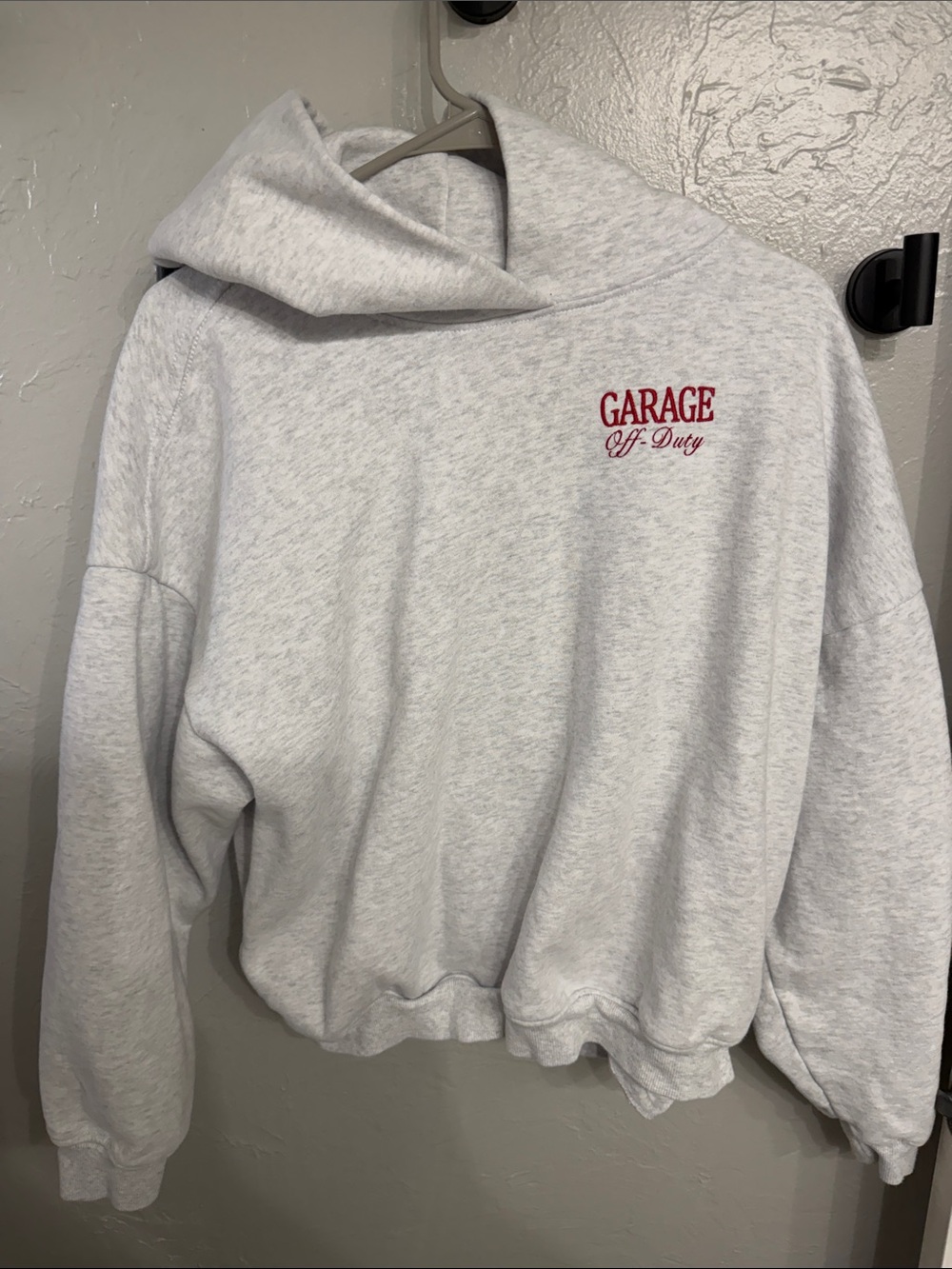 Garage Women's Light Gray Hoodie with Red Chest Logo